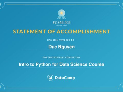 Finish my first course about Data Science!