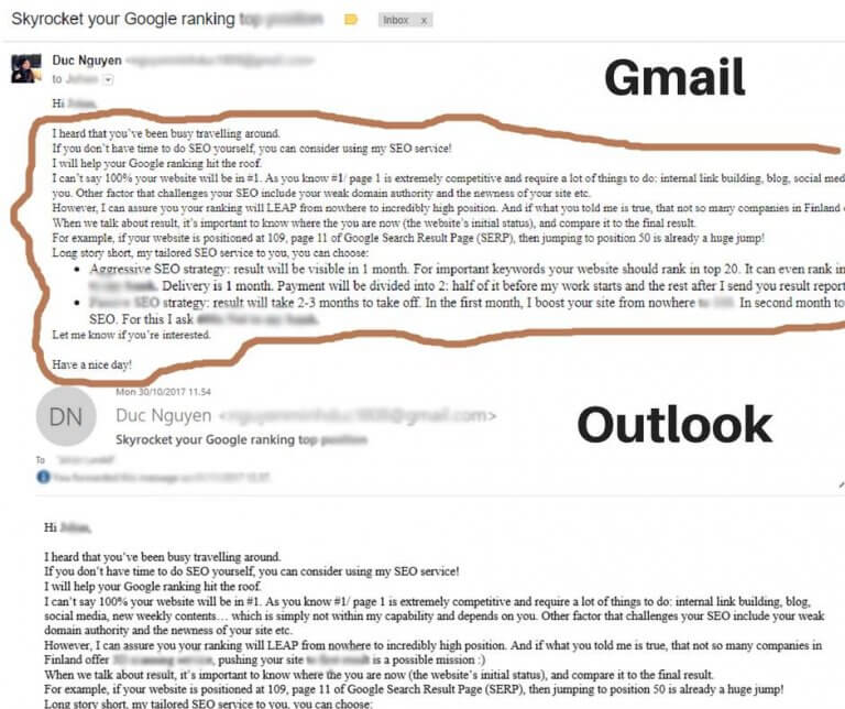 I will NEVER usr Outlook + Gmail again!