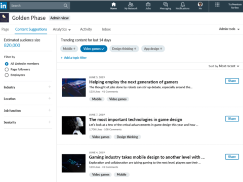 LinkedIn Company Pages get a refresh with new content suggestion tool, ways to engage employees
